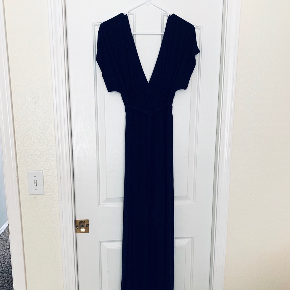 J Crew Jersey Navy Blue Maxi Dress